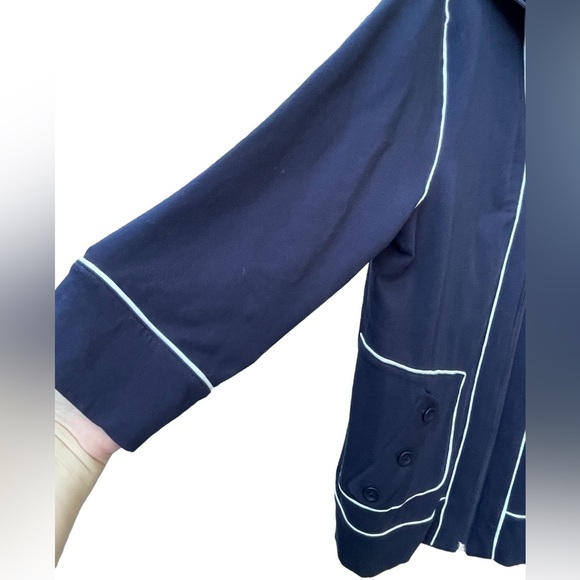 🔥💙Jones New York womens XL stretch full zip jacket, navy & white 3/4 sleeves! - Picture 2 of 6